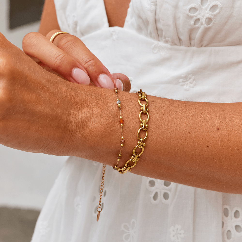 Ximena - Pulsera de Eslabones Dorada