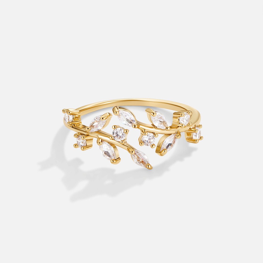 Aitana - Anillo Enredadera de Cristal Dorado