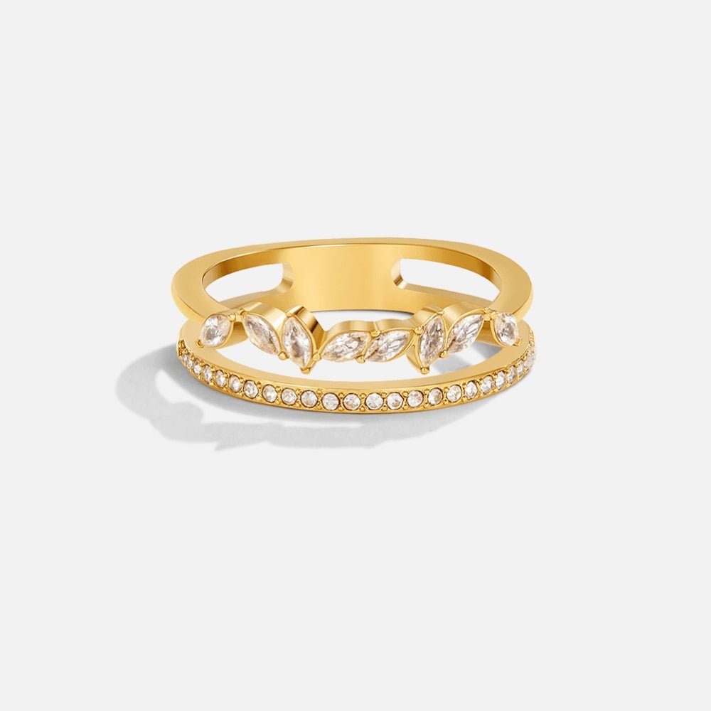 Mía - Anillo de Cristal Dorado