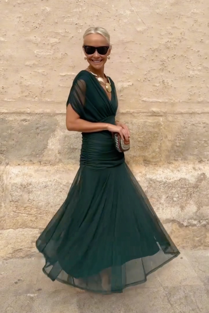 Luisa - Vestido Largo de Fiesta con Cuello en V