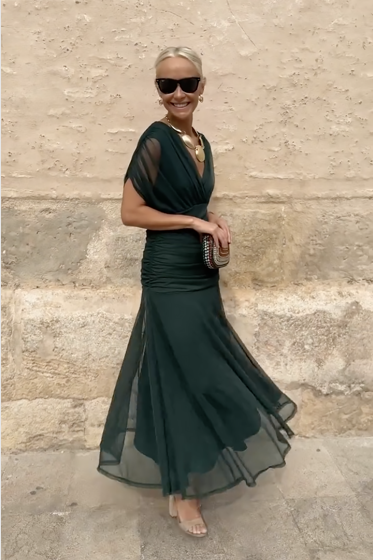 Luisa - Vestido Largo de Fiesta con Cuello en V