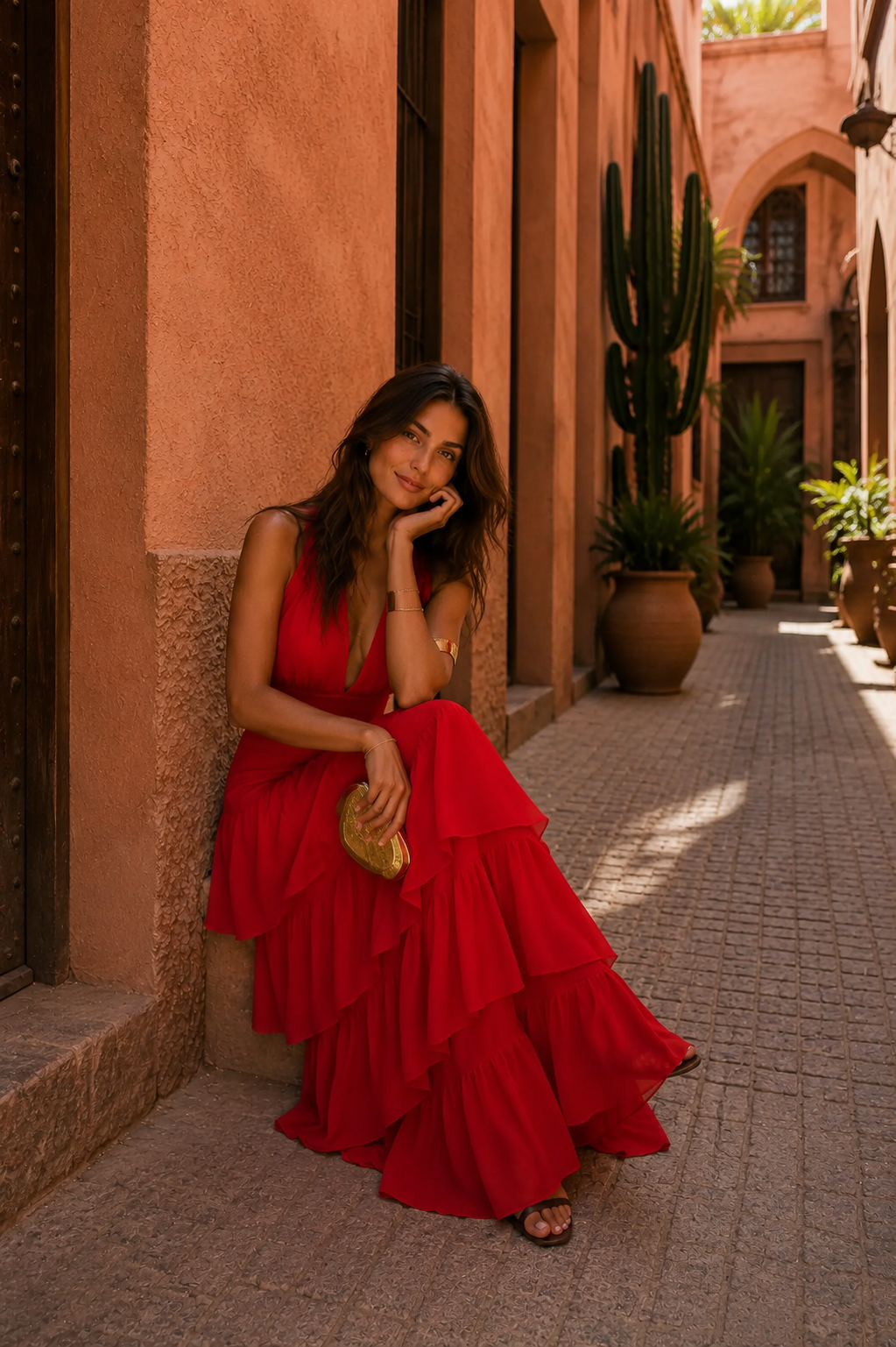 Catalina – Vestido Largo Manila en Rojo