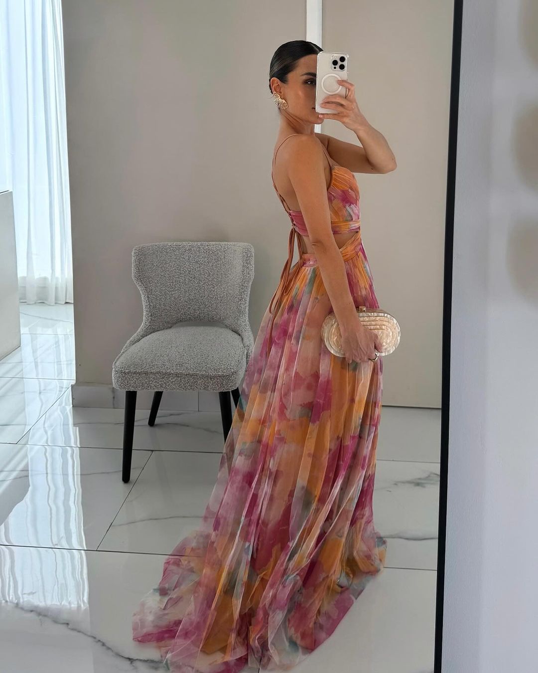 Luciana – Vestido Maxi Floral con Caída Fluida
