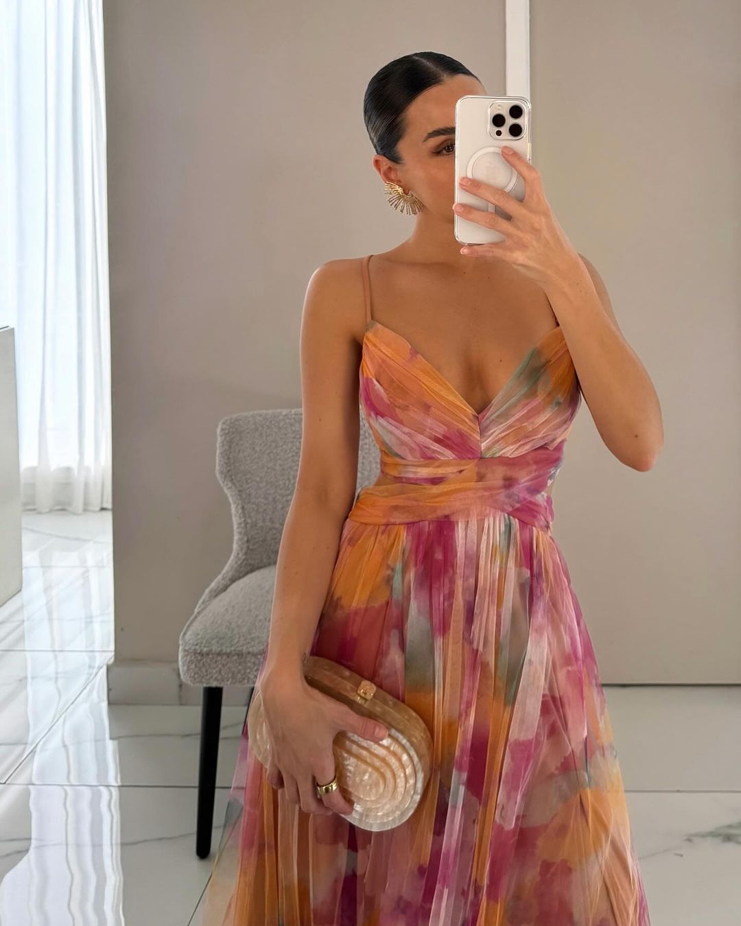 Luciana – Vestido Maxi Floral con Caída Fluida