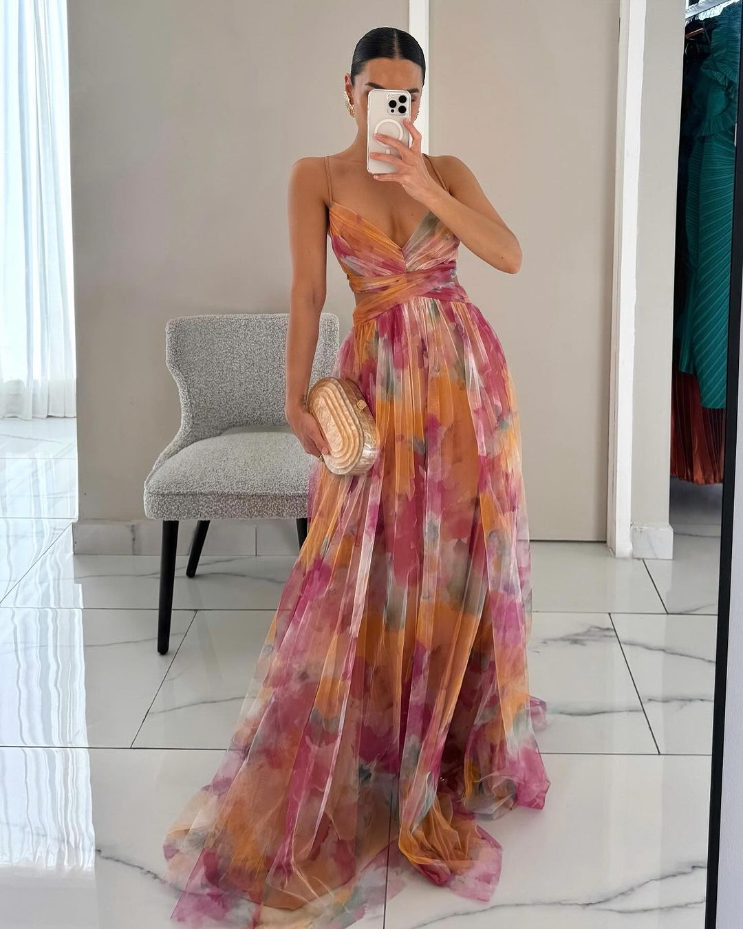 Luciana – Vestido Maxi Floral con Caída Fluida
