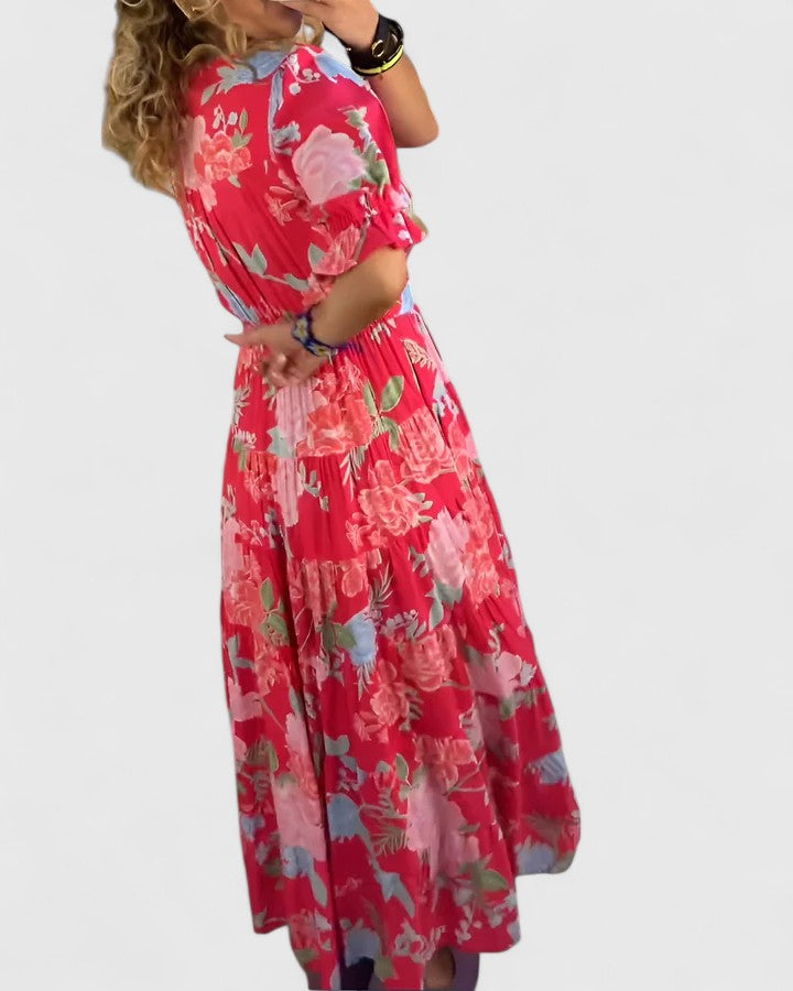 Miriam - Vestido Floral con Cuello en V