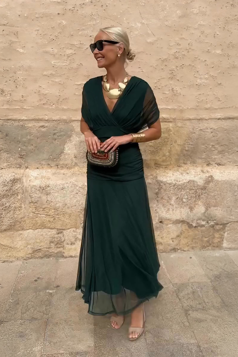 Luisa - Vestido Largo de Fiesta con Cuello en V
