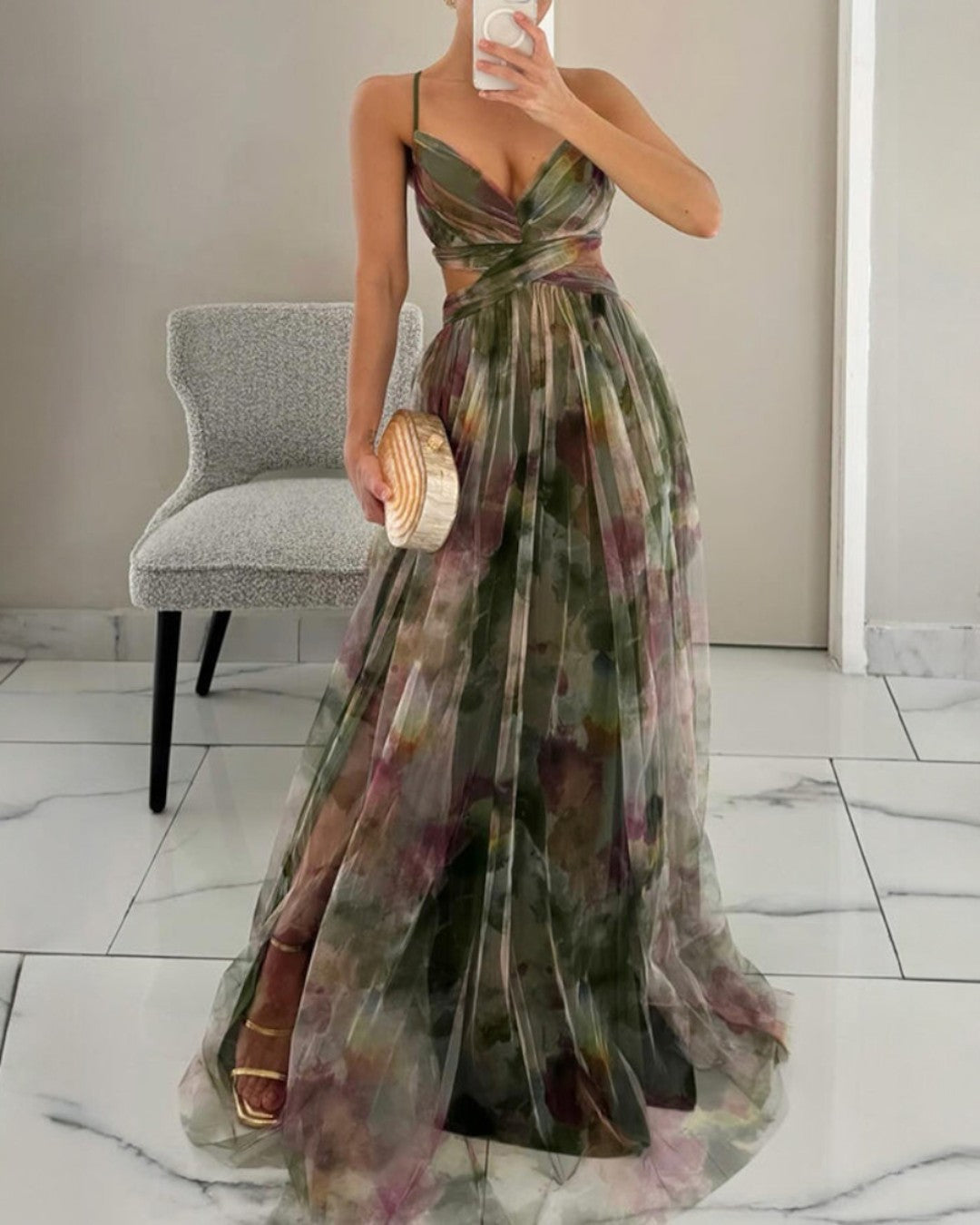 Luciana – Vestido Maxi Floral con Caída Fluida