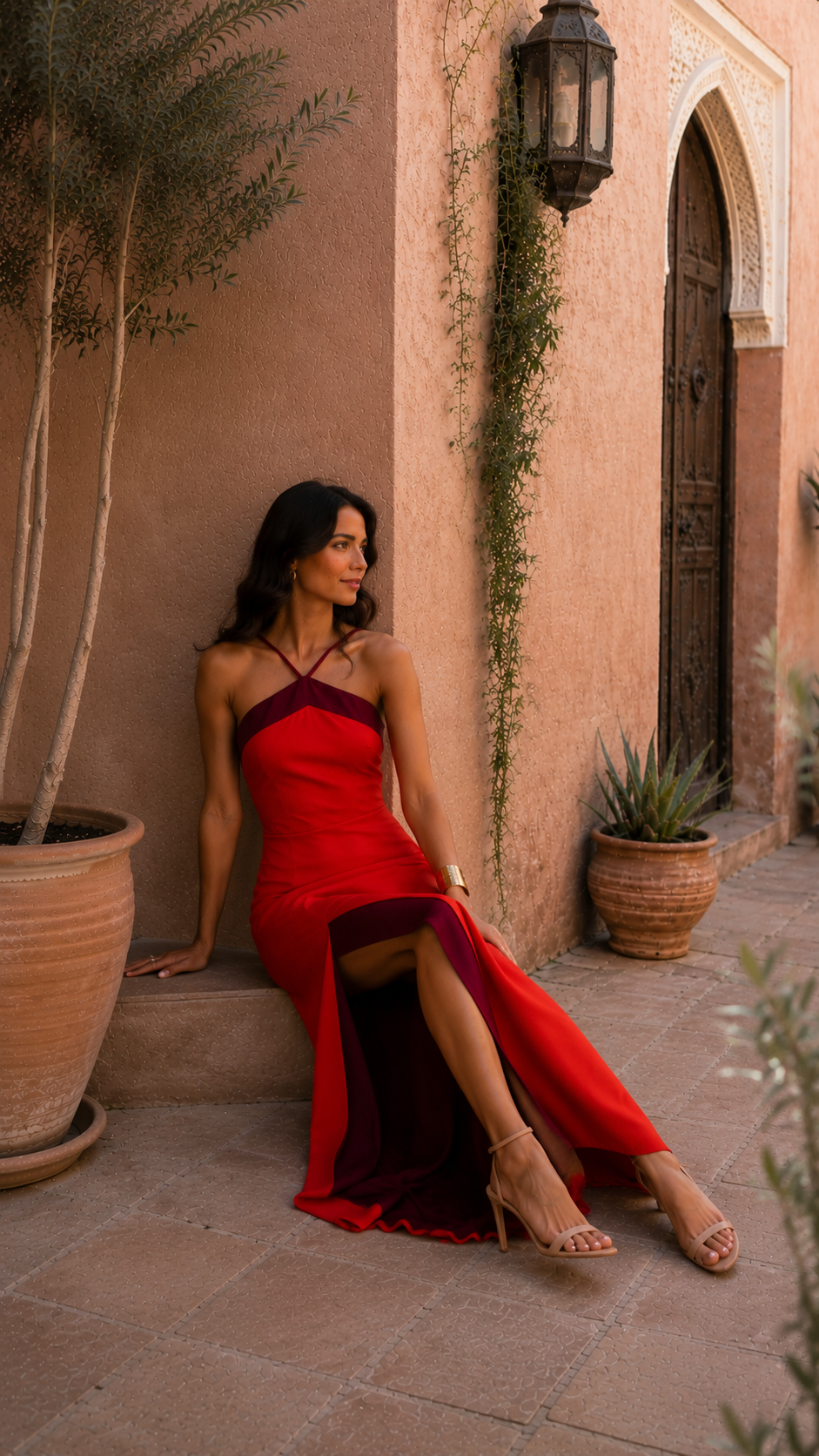 Romina – Vestido Largo Halter con Abertura