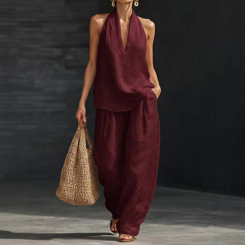 Fernanda - Conjunto Halter con Pantalón Palazzo