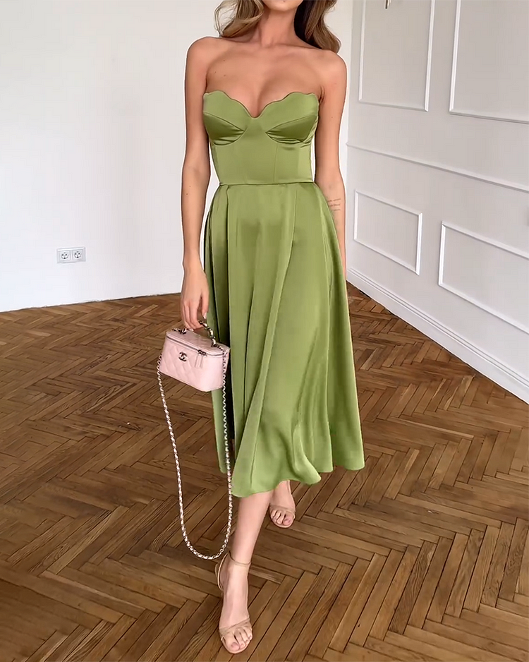 Bianca – Vestido Midi Elegante Palabra de Honor