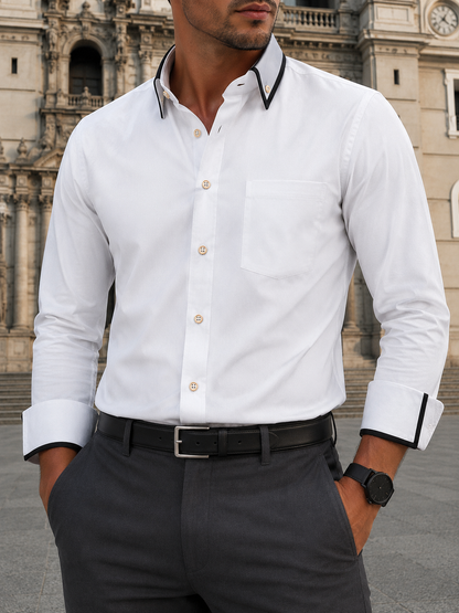 Stefano - Camisa Elegante con Borde a Contraste