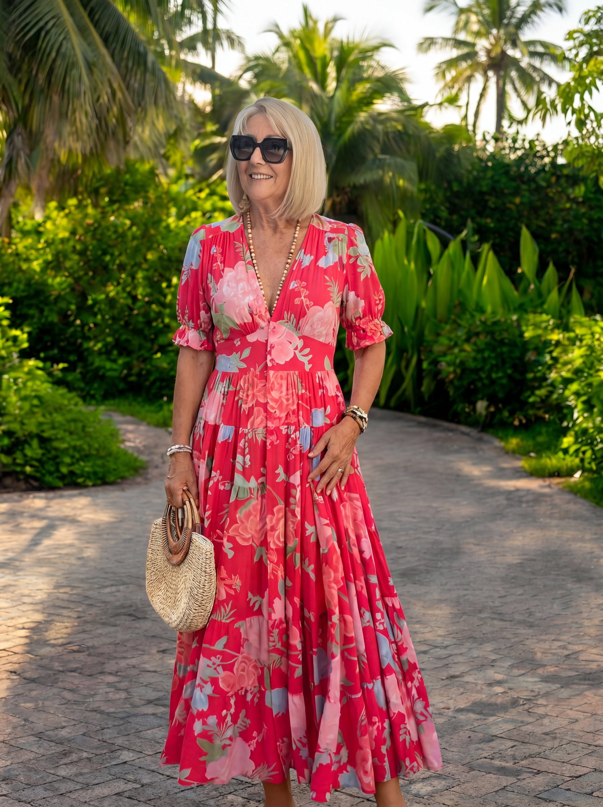 Miriam - Vestido Floral con Cuello en V