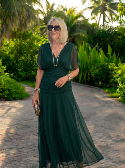 Luisa - Vestido Largo de Fiesta con Cuello en V