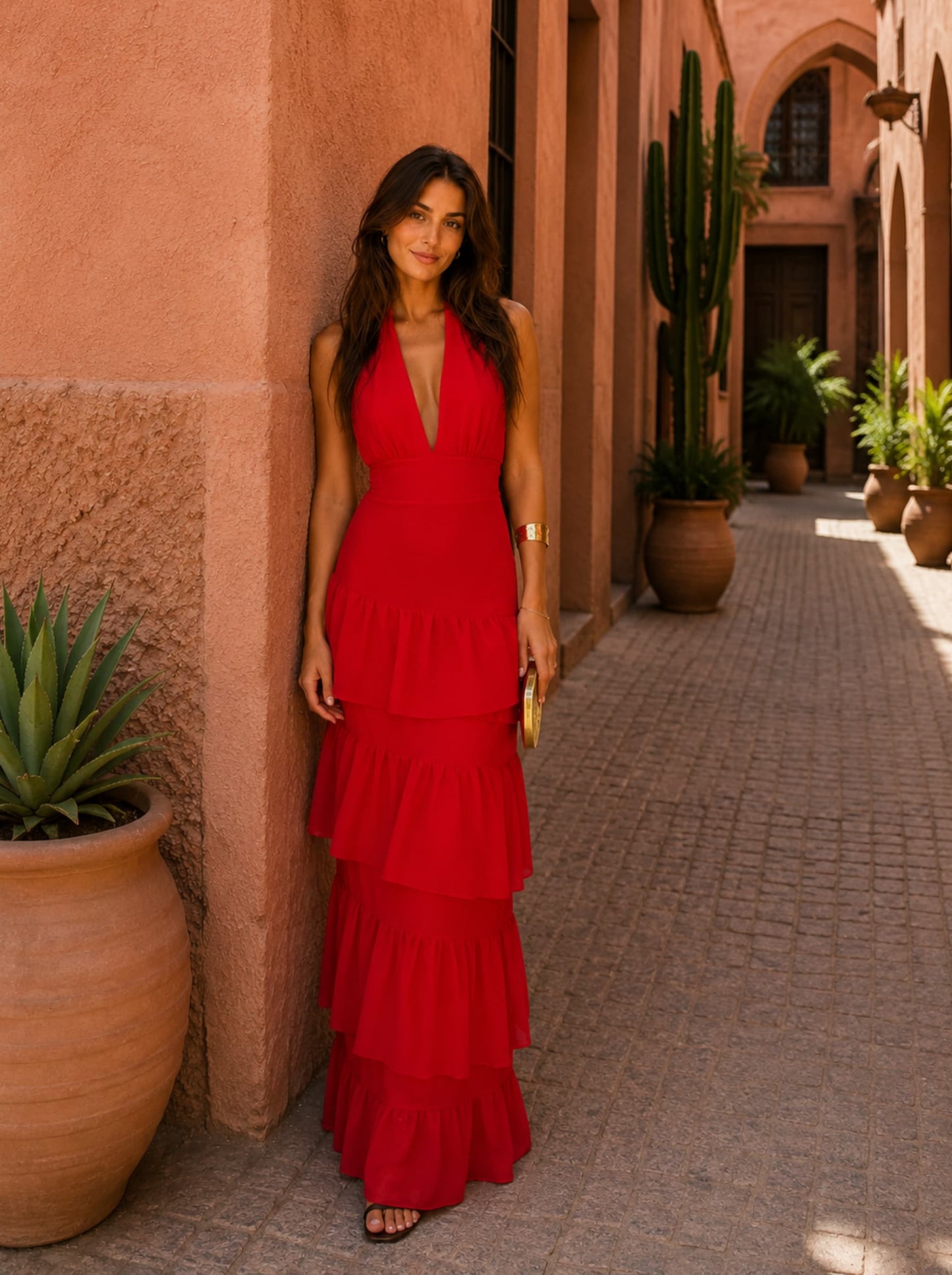Catalina – Vestido Largo Manila en Rojo
