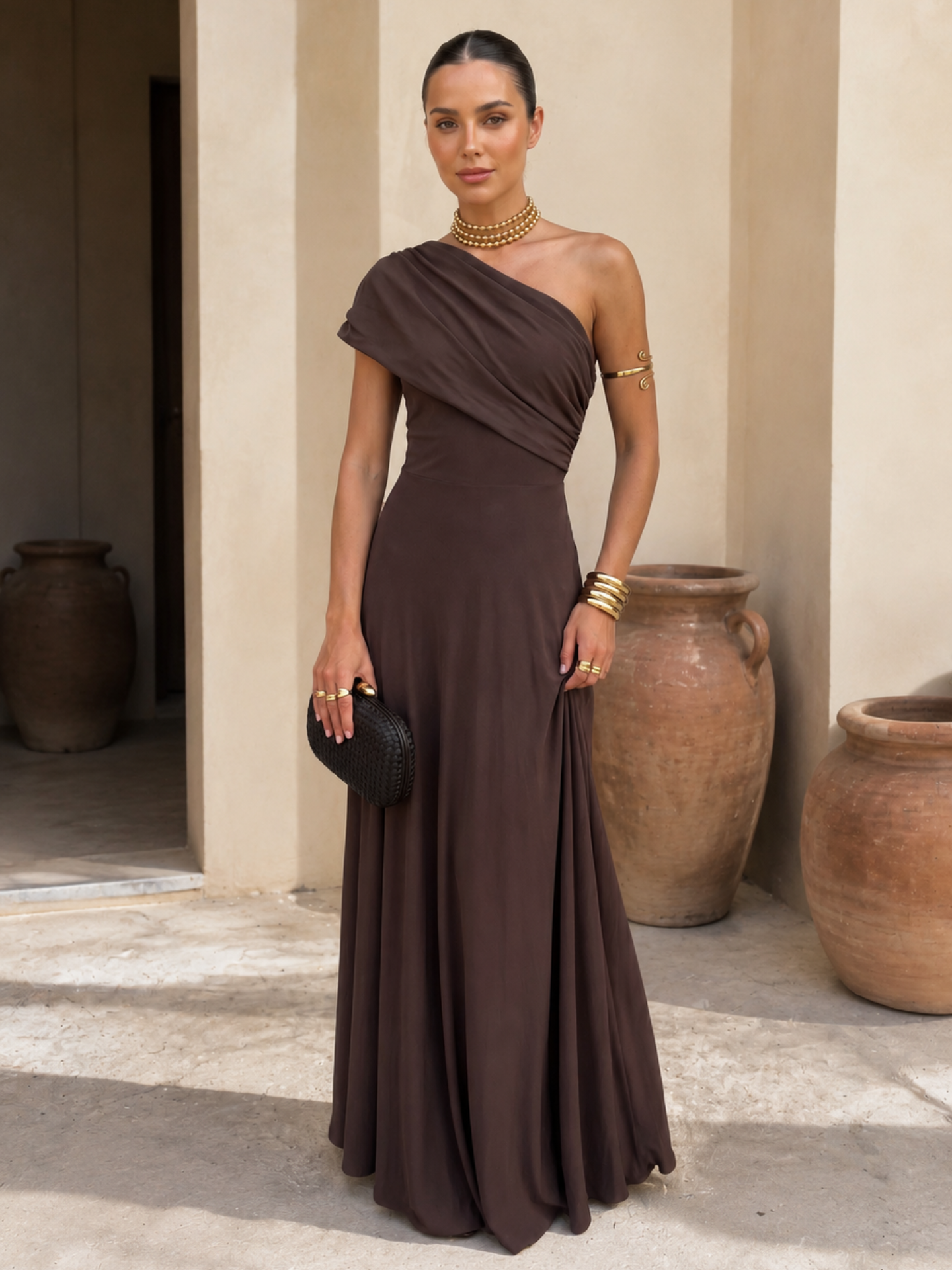 Renata – Vestido Largo Toledo en Marrón