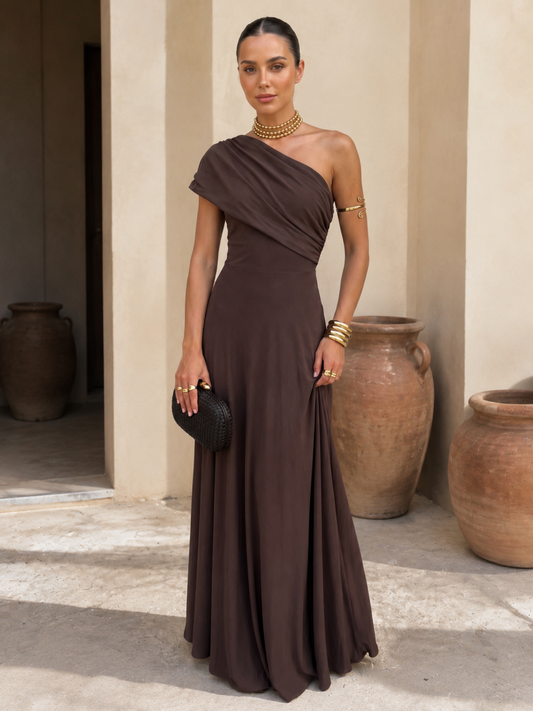 Renata – Vestido Largo Toledo en Marrón