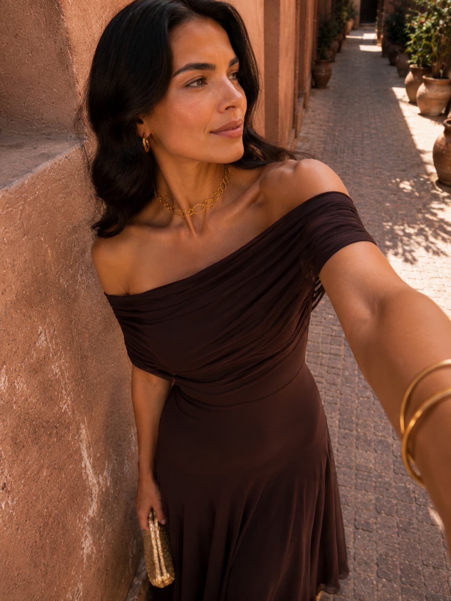 Renata – Vestido Largo Toledo en Marrón