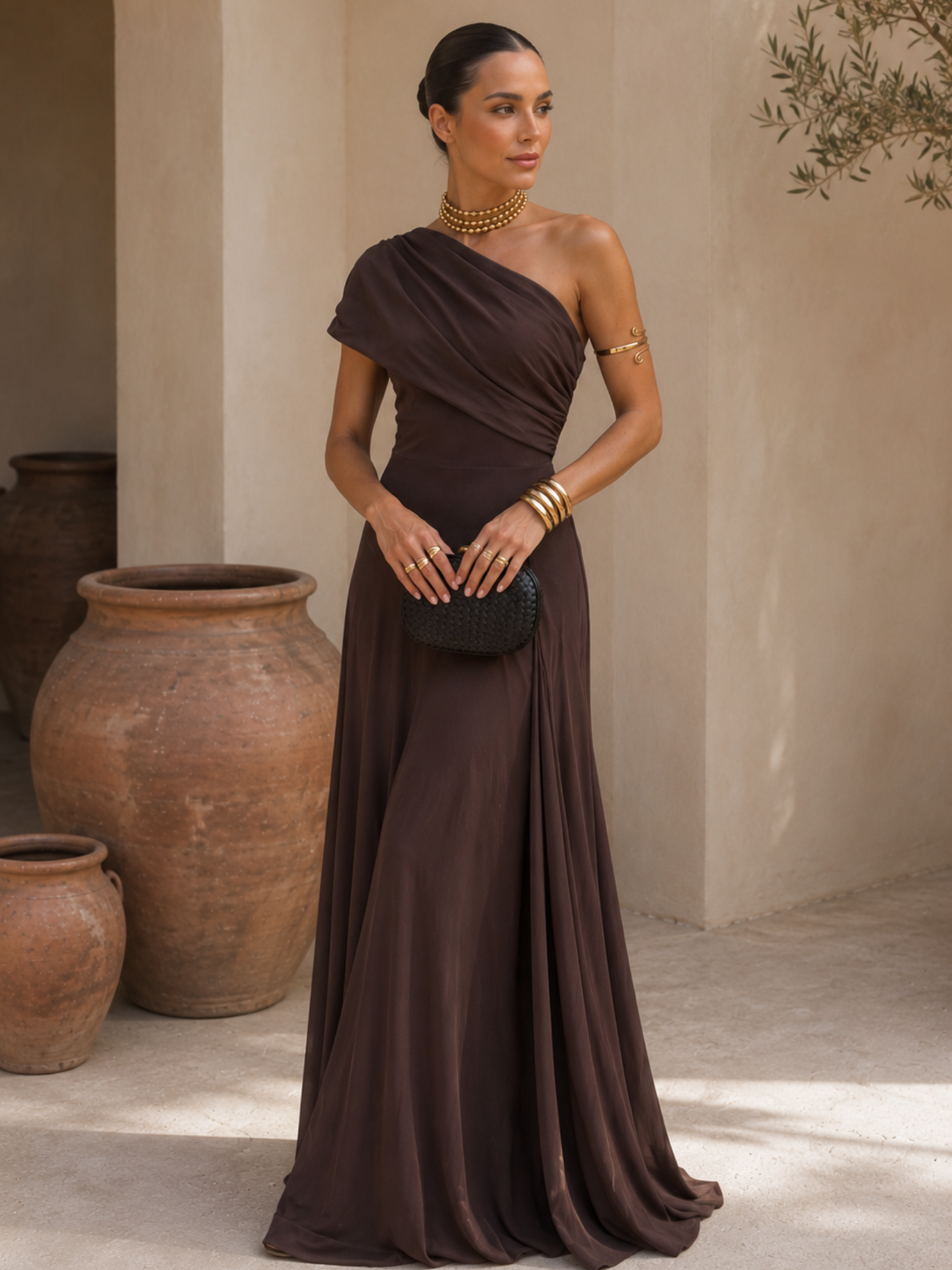 Renata – Vestido Largo Toledo en Marrón
