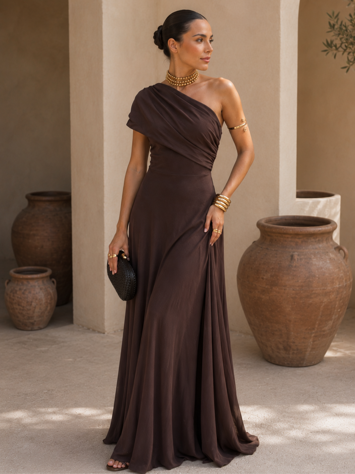 Renata – Vestido Largo Toledo en Marrón