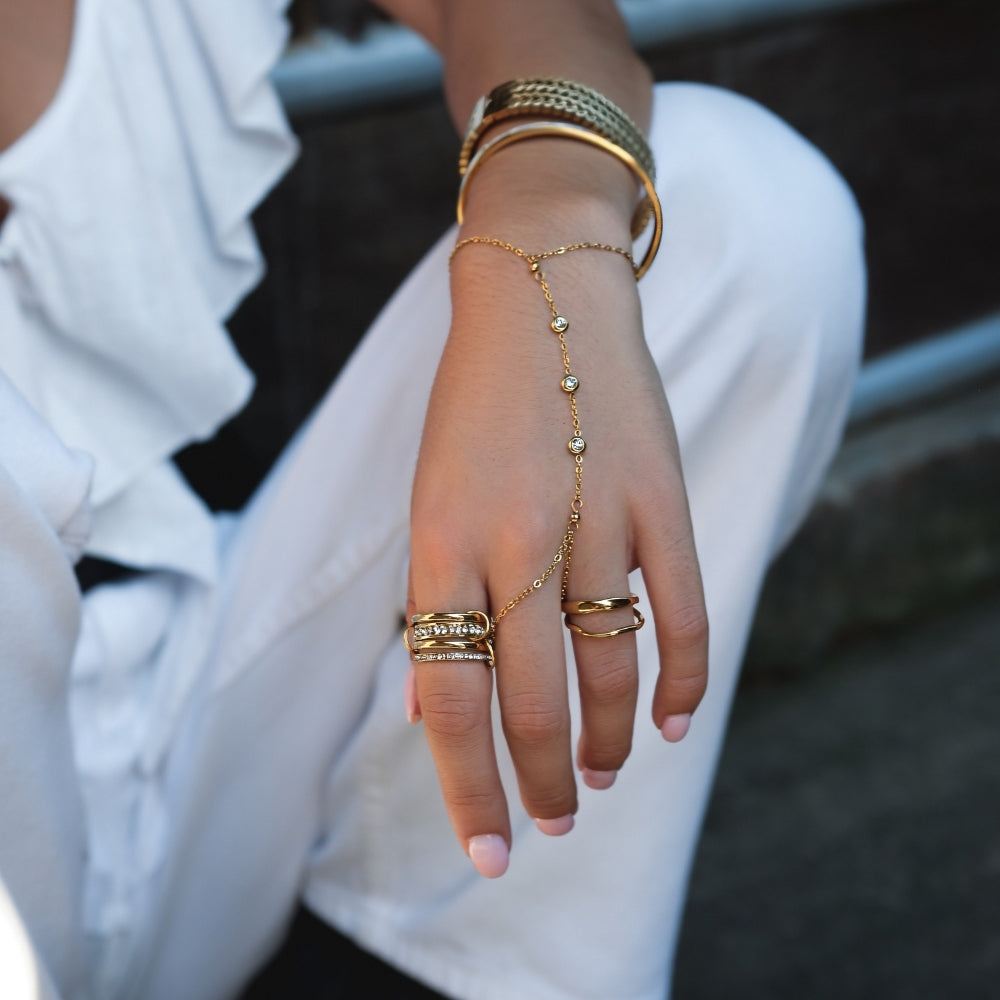 Astrid - Anillo Forever de Cristal Dorado