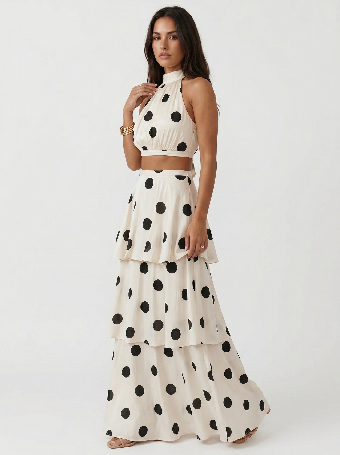 Carmen – Conjunto de Top y Falda Larga de Lunares