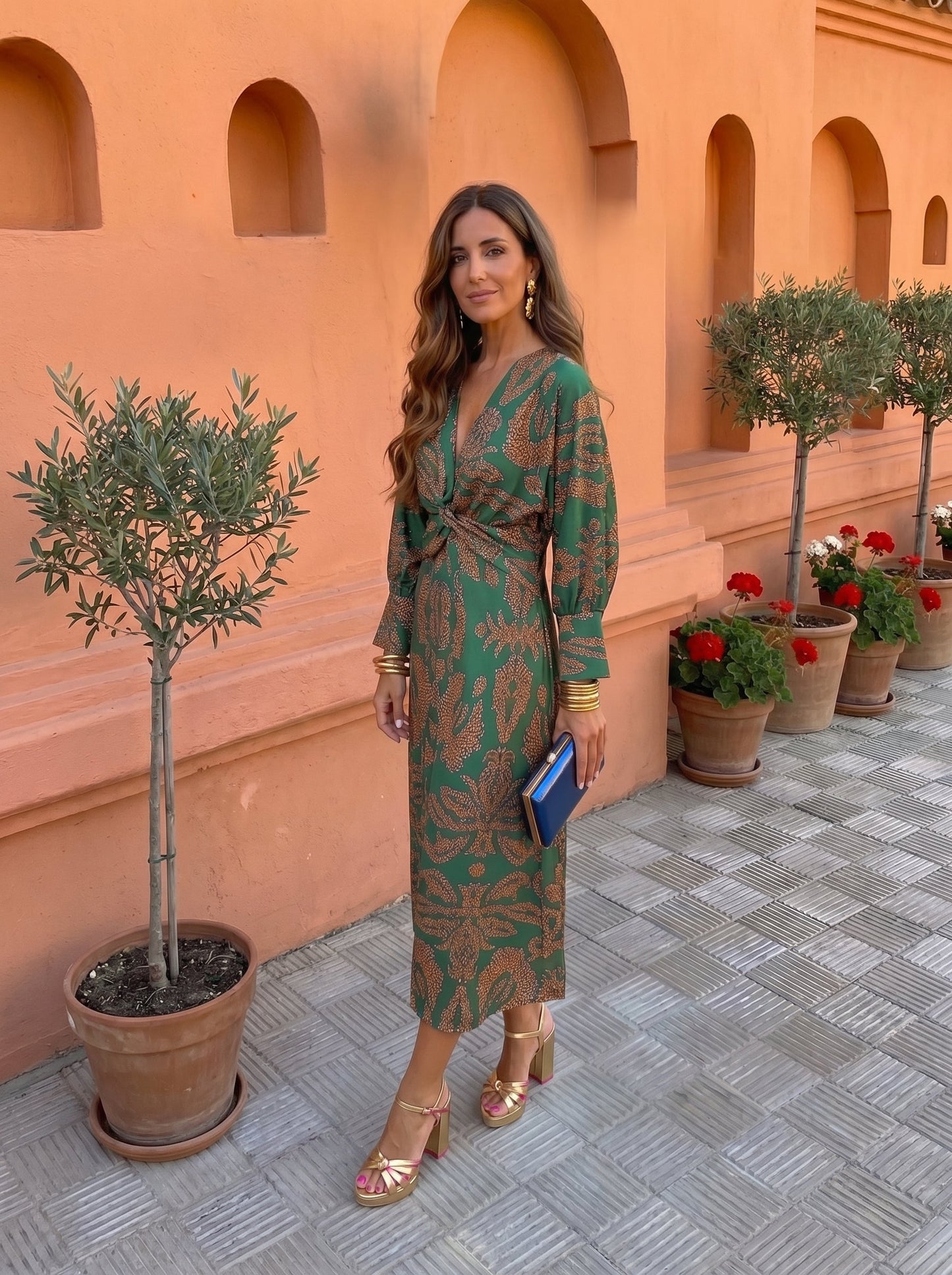 Camila – Vestido Midi con Estampado