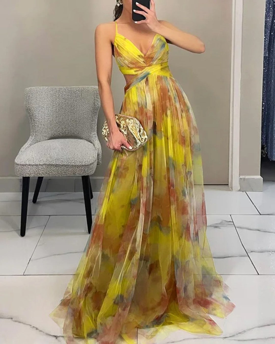 Luciana – Vestido Maxi Floral con Caída Fluida