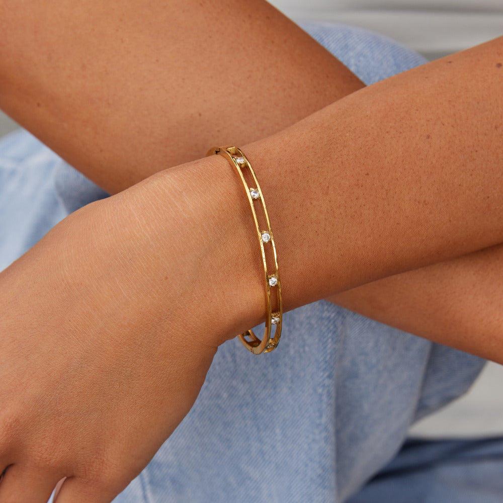 Sofía - Brazalete de Cristales Dorado