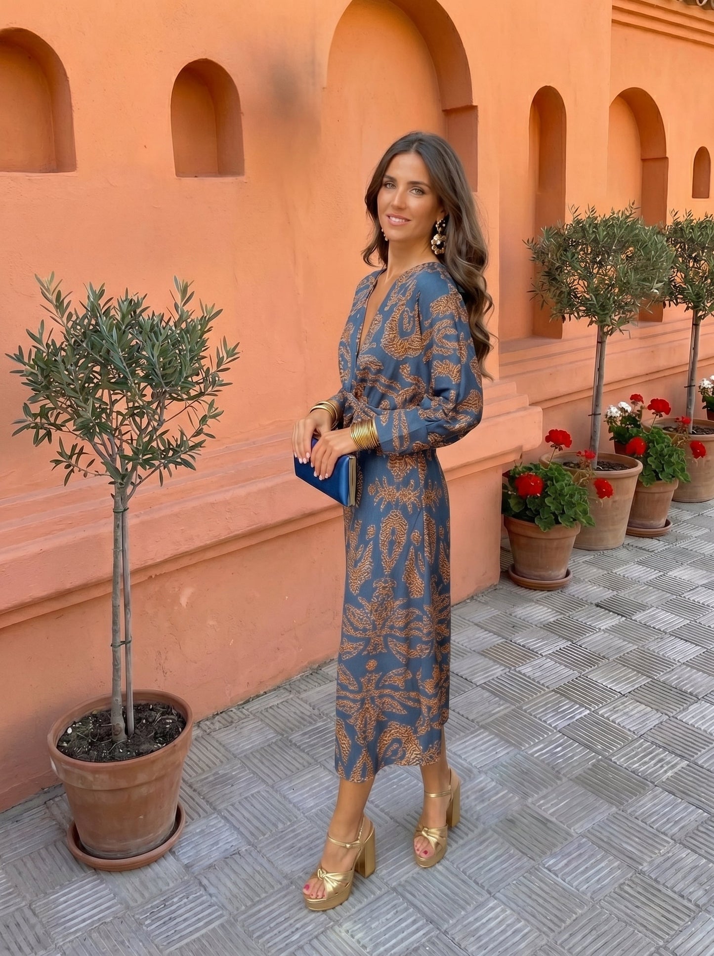 Camila – Vestido Midi con Estampado