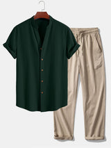 Verde oscuro & beige tostado