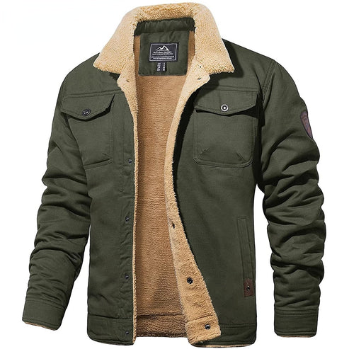 Casaca bomber con forro sherpa - Verde