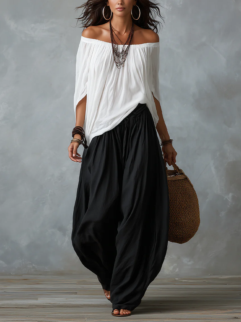 Daniela - Conjunto de Hombros Descubiertos con Pantalón