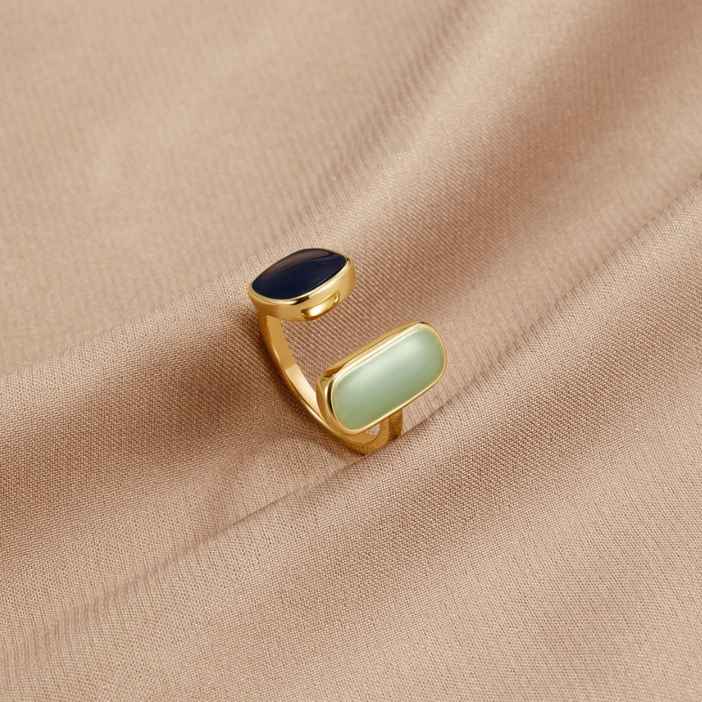 Alessandra - Anillo Envolvente de Aguamarina