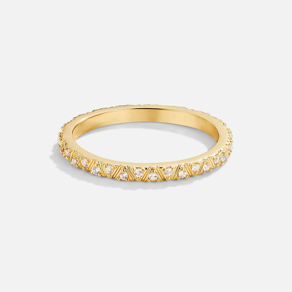 Bianca - Anillo Banda de Cristales Dorado