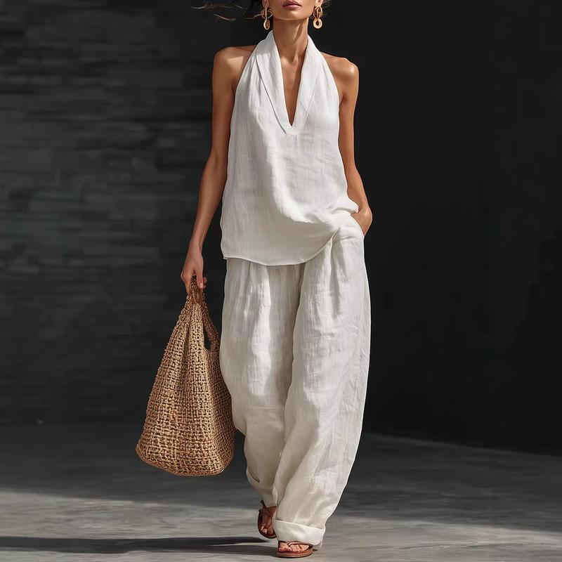 Fernanda - Conjunto Halter con Pantalón Palazzo