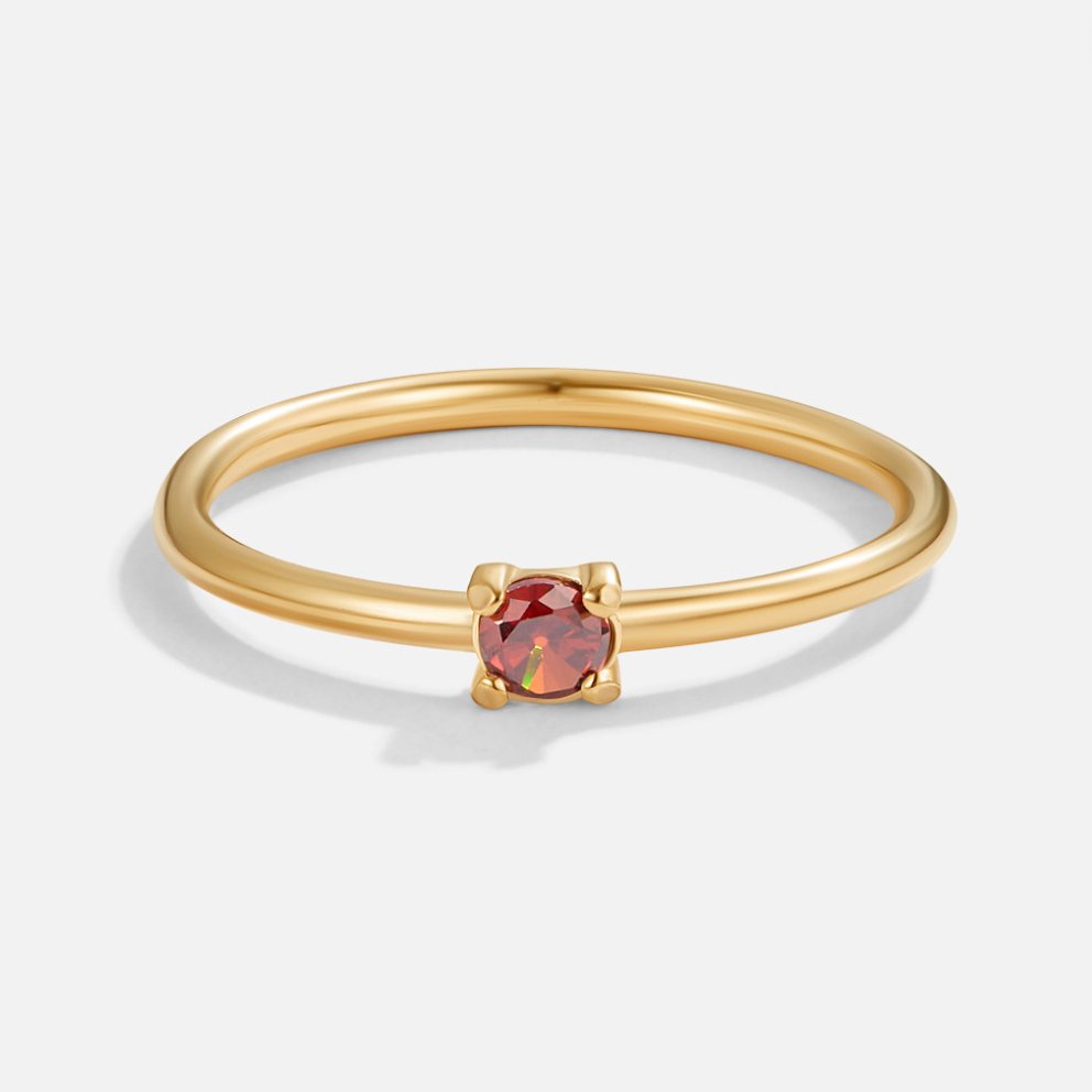 Rosario - Anillo con Piedra de Nacimiento Dorado
