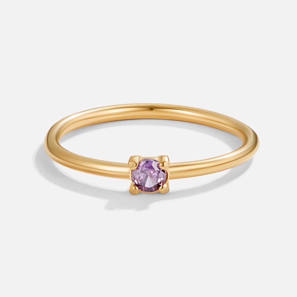 Rosario - Anillo con Piedra de Nacimiento Dorado