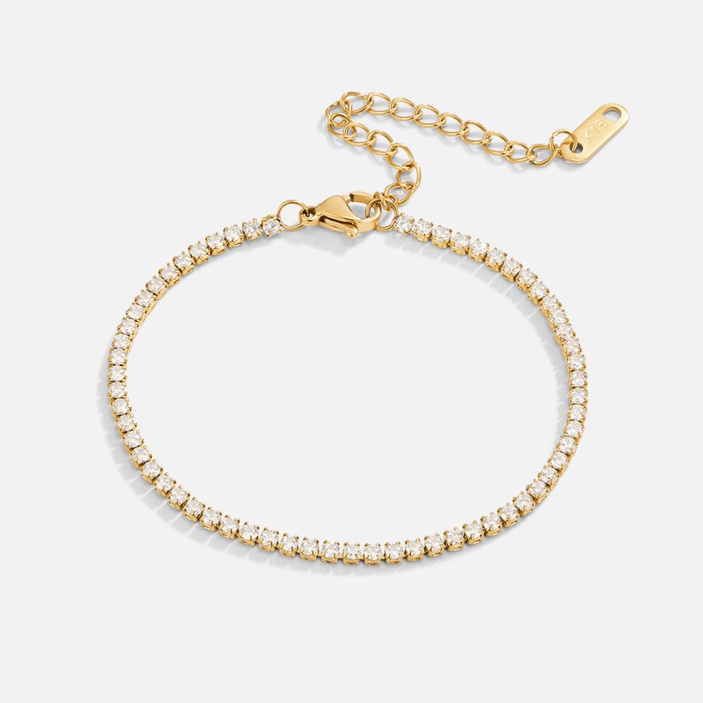 Catalina - Pulsera Tennis Dorada