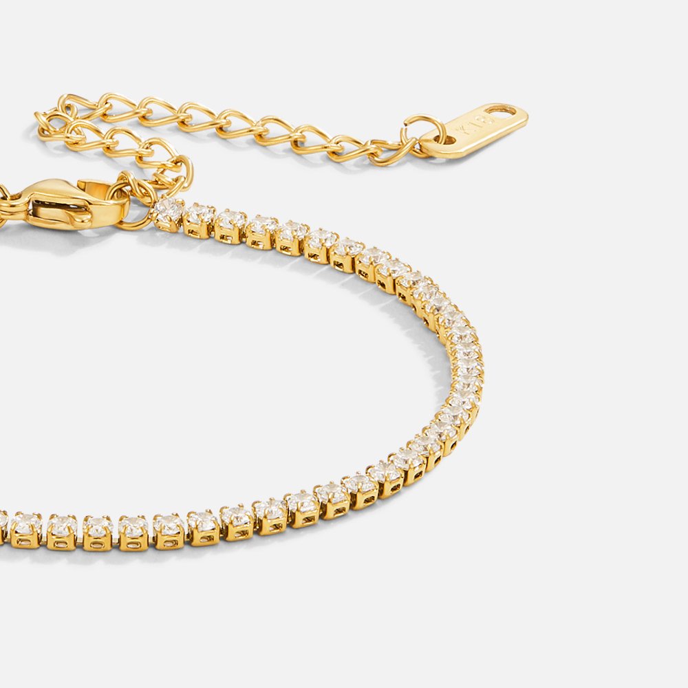 Catalina - Pulsera Tennis Dorada