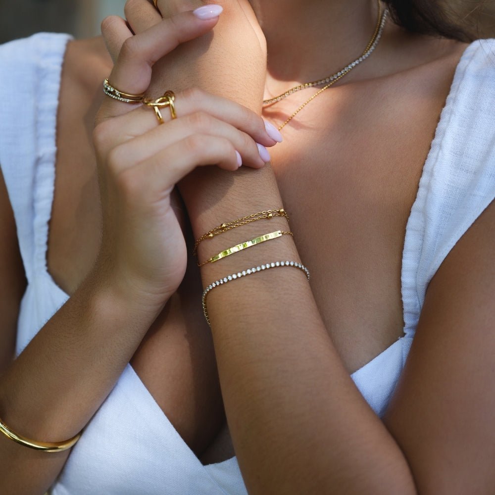 Catalina - Pulsera Tennis Dorada