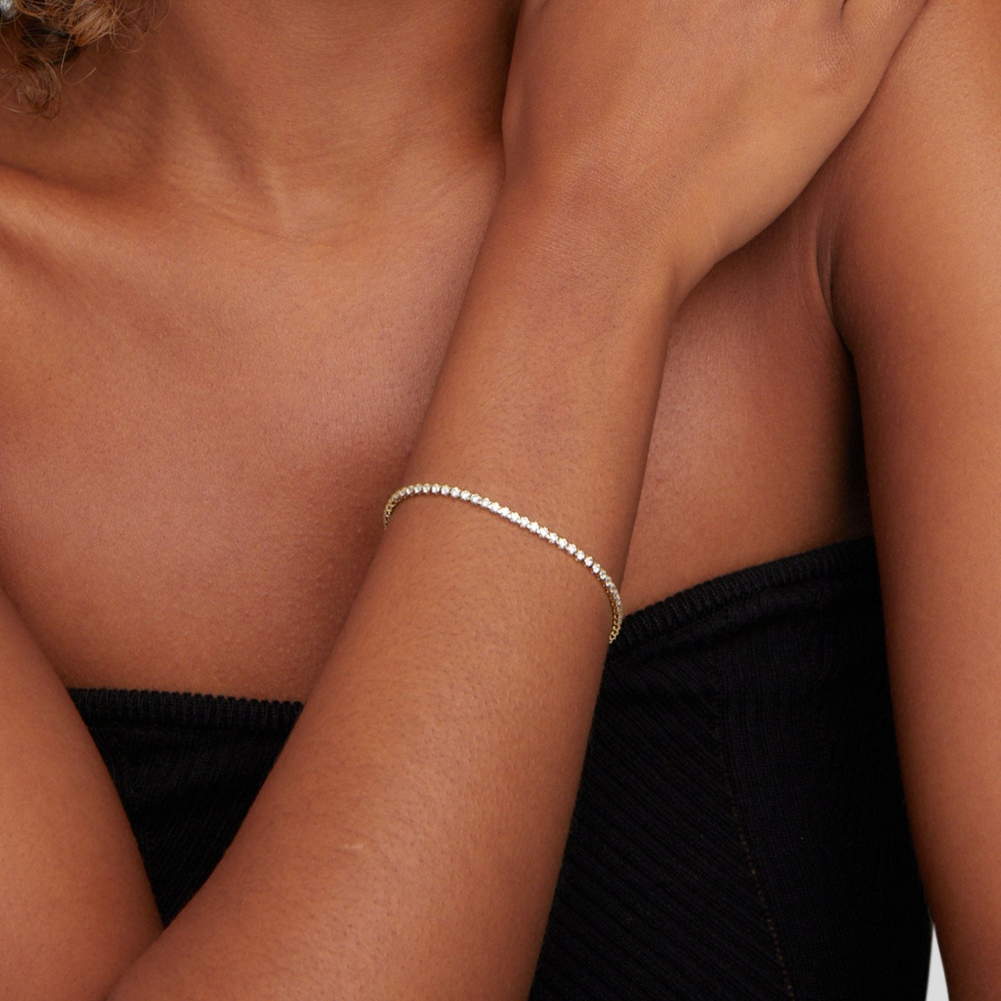 Catalina - Pulsera Tennis Dorada