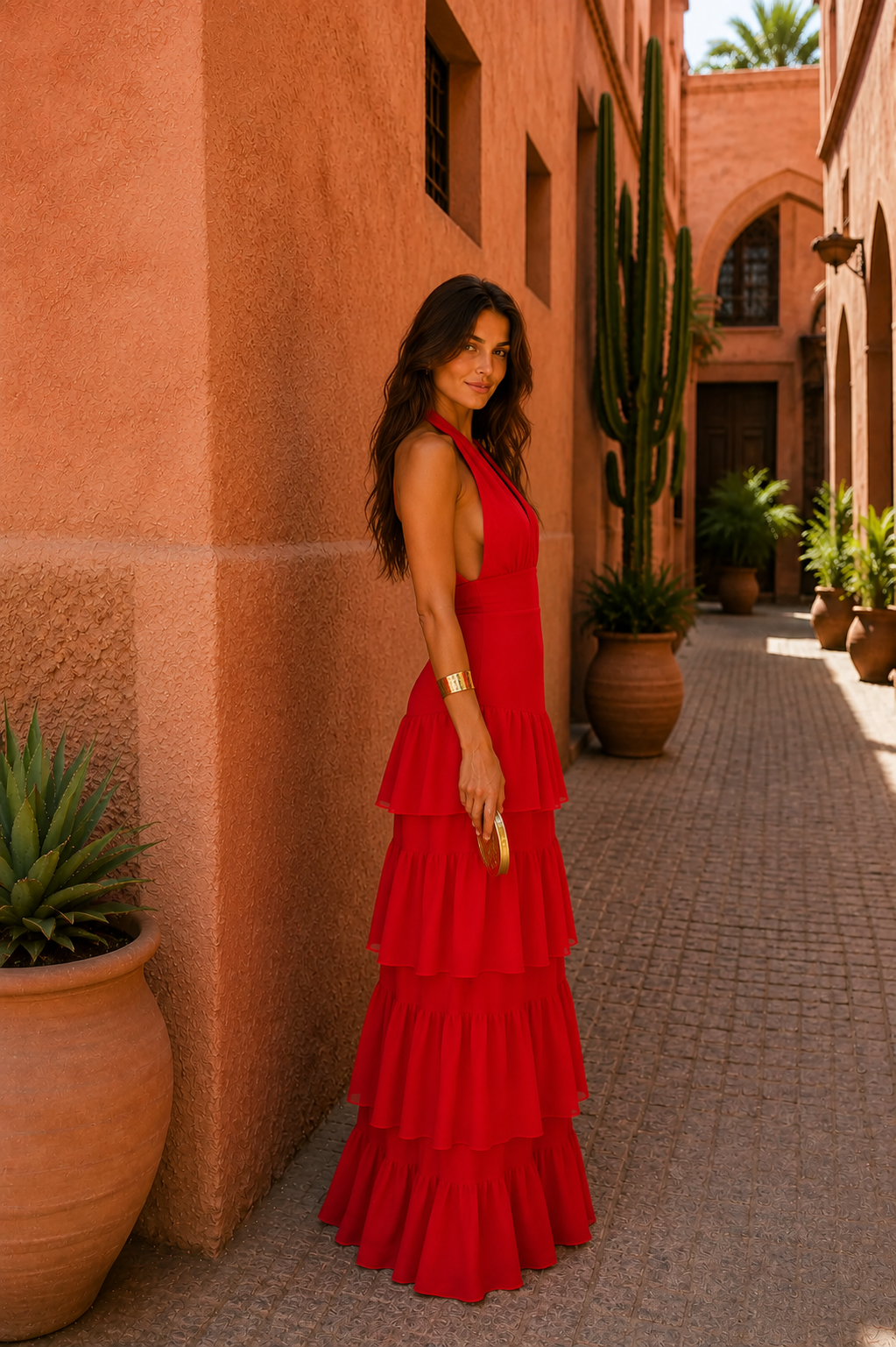Catalina – Vestido Largo Manila en Rojo