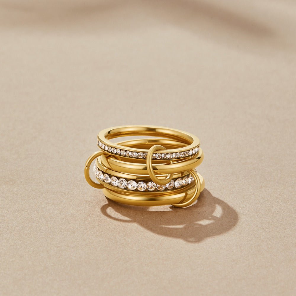 Astrid - Anillo Forever de Cristal Dorado