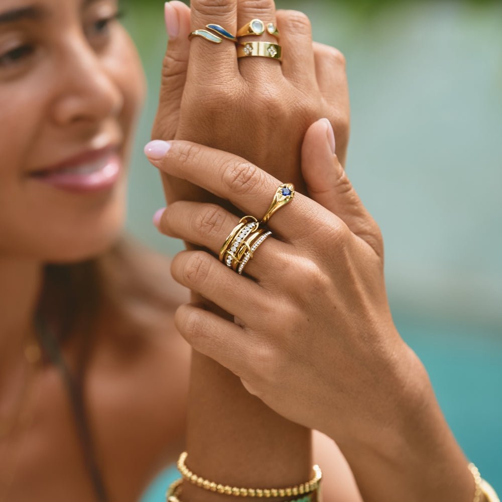 Astrid - Anillo Forever de Cristal Dorado