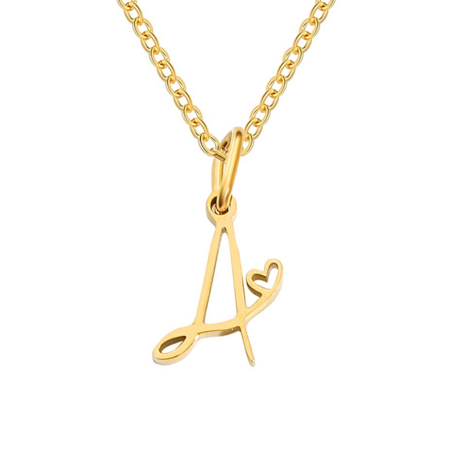 Julieta - Collar de Inicial con Corazón Dorado