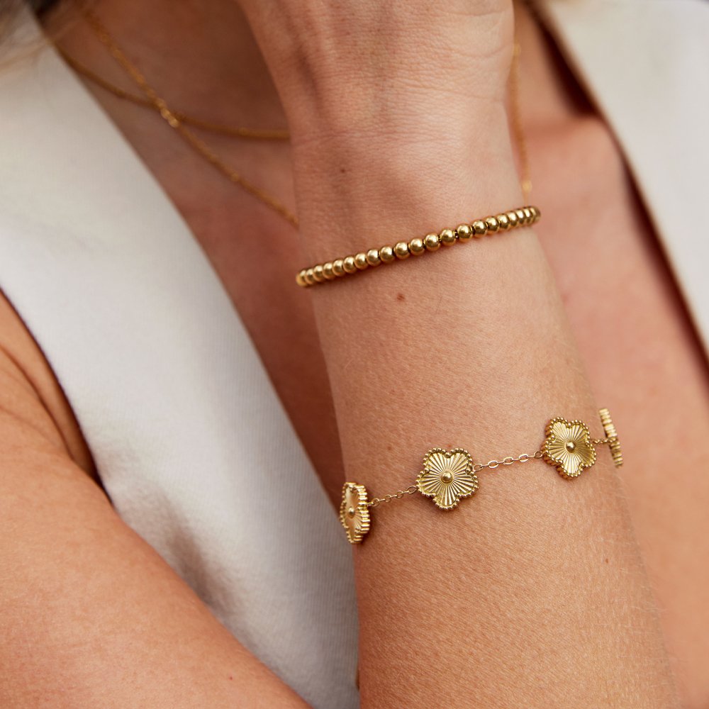 Andrea - Pulsera de Trébol Dorada