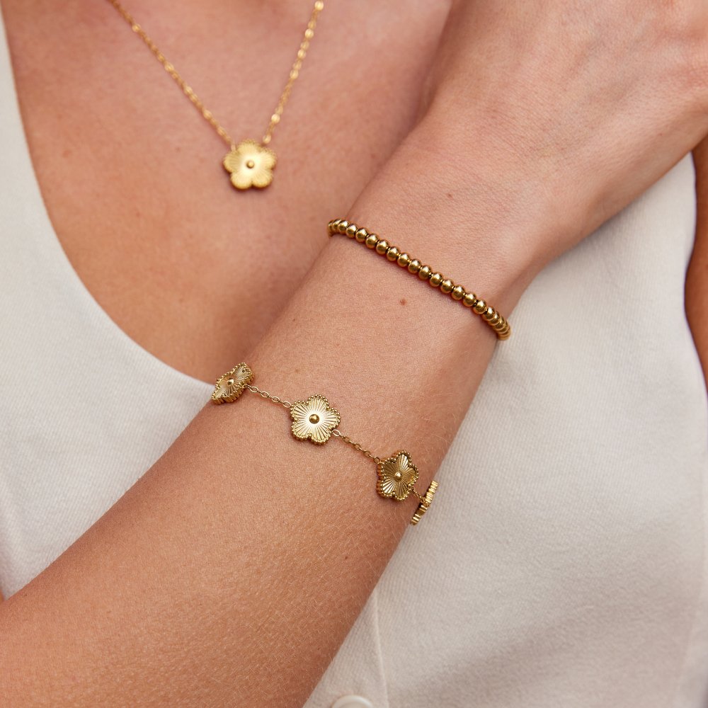 Andrea - Pulsera de Trébol Dorada