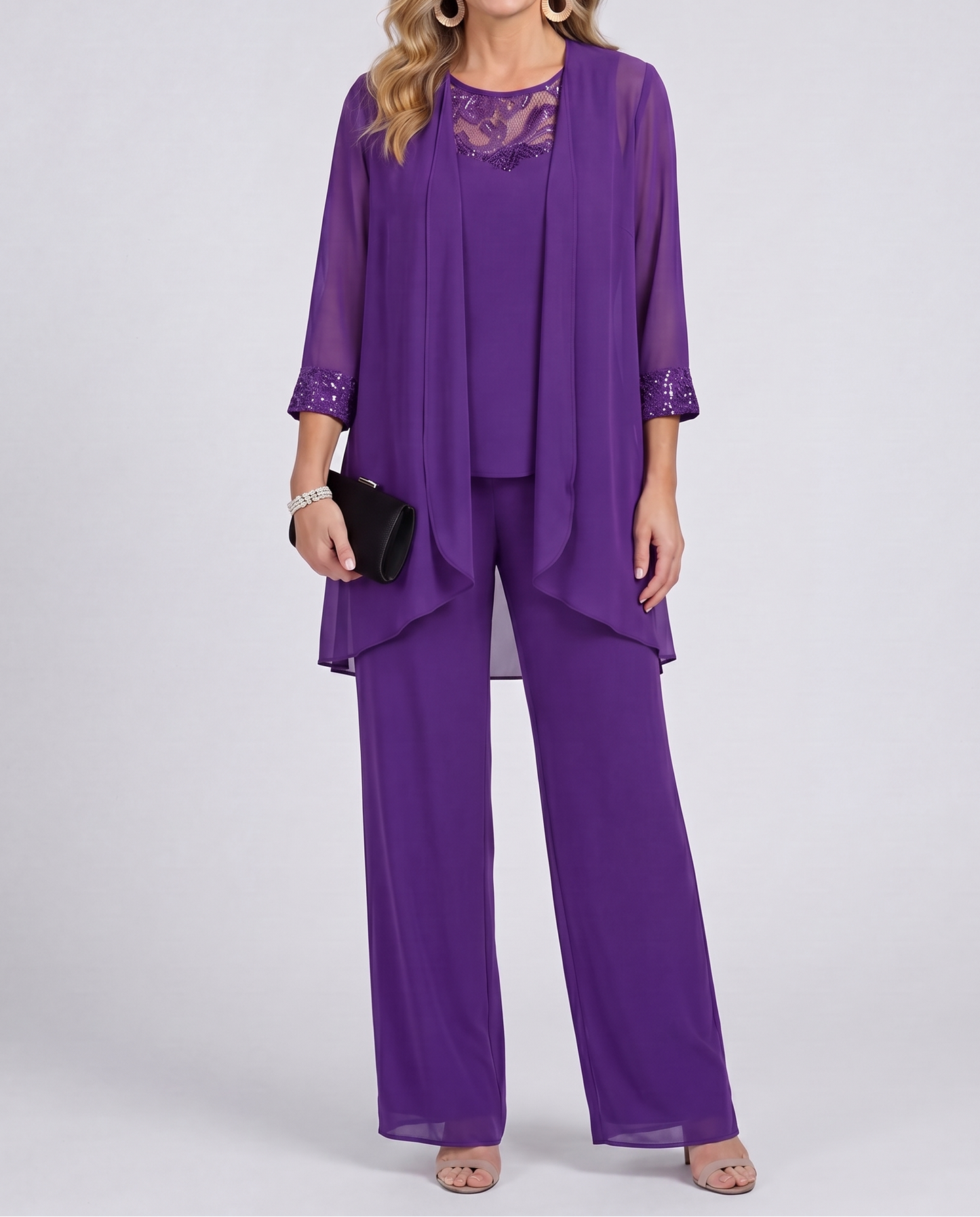 Carmen - Conjunto Elegante de 3 Piezas: Saco, Blusa y Pantalón