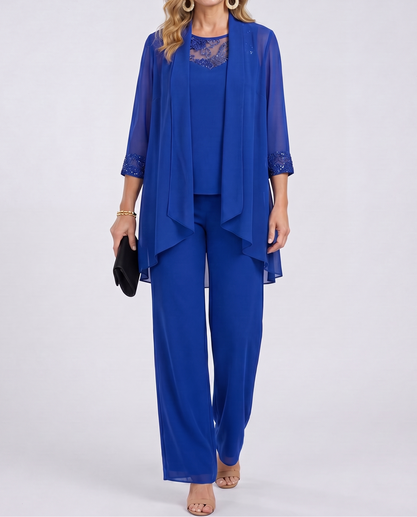 Carmen - Conjunto Elegante de 3 Piezas: Saco, Blusa y Pantalón
